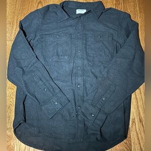 Old Navy Men’s Grey Button Down Double-Brushed Cotton L